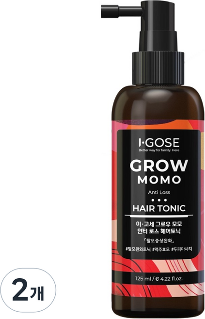 이고세 그로우 모모 헤어토닉, 2개, 125ml