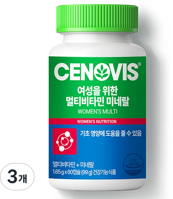 세노비스 여성용 멀티비타민미네랄, 60정, 3개 - 쿠팡