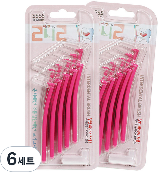 242 치간칫솔 L형 SSSS, 10개입, 6세트