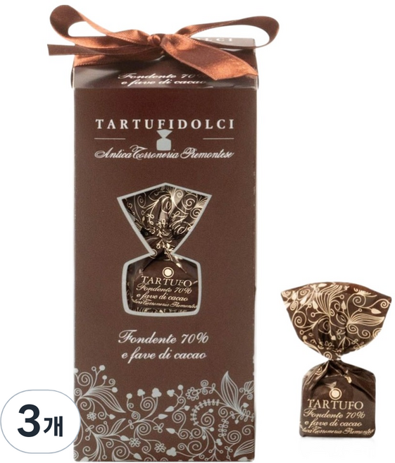 Antica Torroneria Piemontese 70%黑巧克力&可可碎塊松露巧克力, 160g, 3個