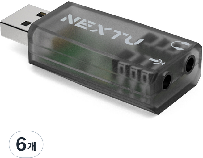 넥스트유 A타입-3.5mm 스피커/마이크 외장 사운드카드, 6개, NEXT-AV2305