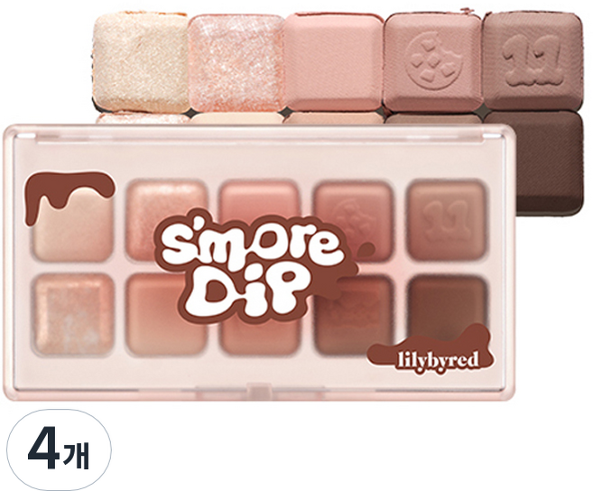 릴리바이레드 무드키보드 아이팔레트, 초코칩스모어, 4개