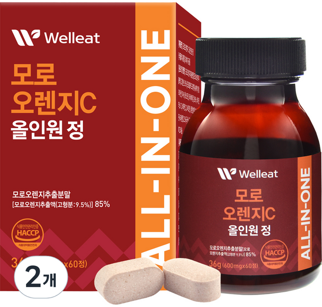 토종마을 웰리트 모로 오렌지 C 올인원 정, 2개, 36g