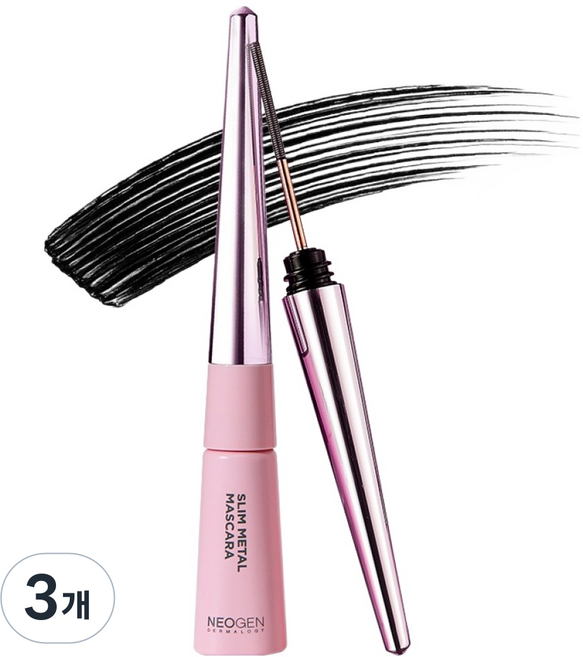 네오젠 더마로지 슬림 메탈 마스카라, Black, 3개