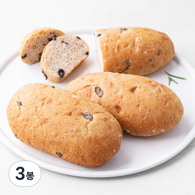 브로드카세 단백질을더한 발효종 통밀올리브치아바타, 110g, 3개입, 3개