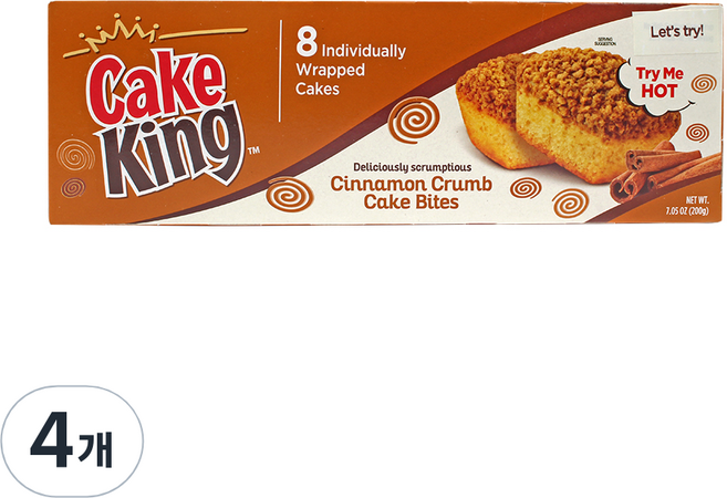 코단 케이크킹 시나몬 케이크, 200g, 4개