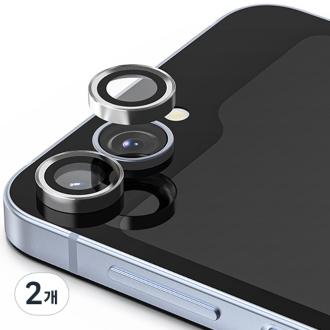 신지모루 AR 빛번짐방지 메탈 프레임 링 휴대폰 카메라 렌즈 강화유리 액정보호필름, 2개