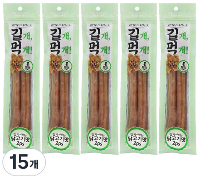 참좋은간식 길개먹개 강아지 간식 2p, 닭고기맛, 64g, 15개
