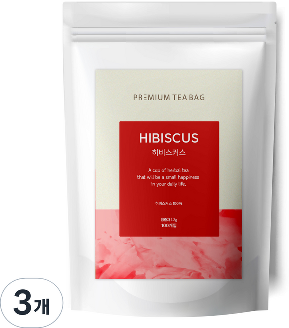 유리아 히비스커스 삼각티백, 1.2g, 100개입, 3개