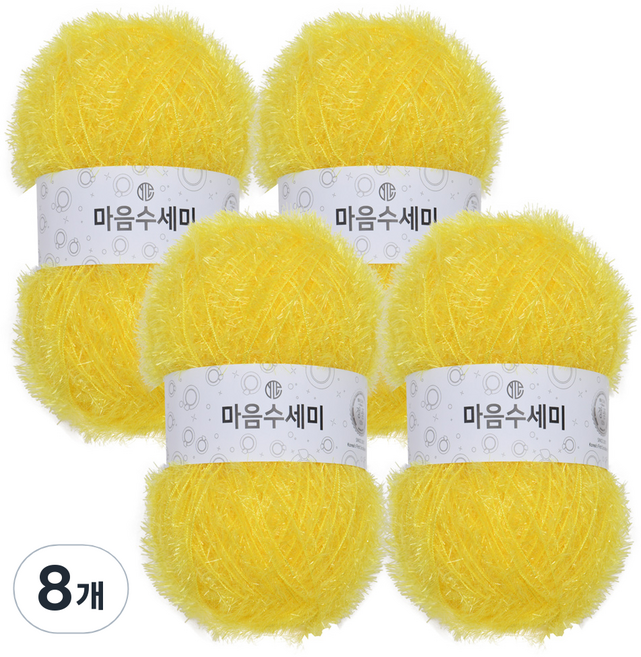 연일섬유 마음수세미 펄 뜨개실, 21 레몬, 8개
