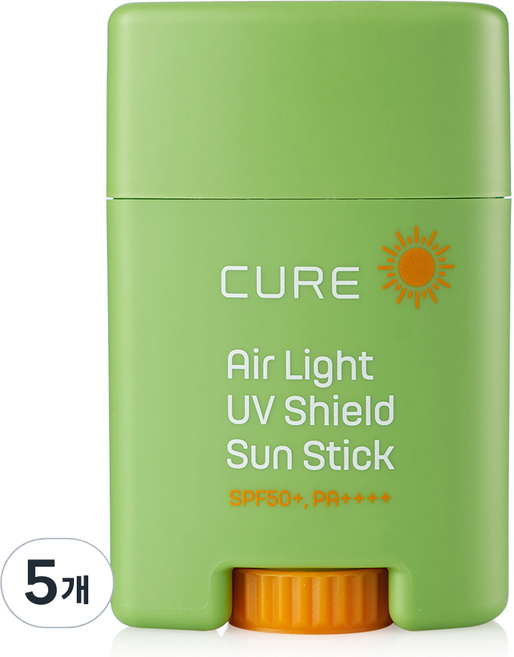 김정문알로에 큐어 에어라이트 UV 쉴드 선스틱 SPF50+ PA++++, 20g, 5개