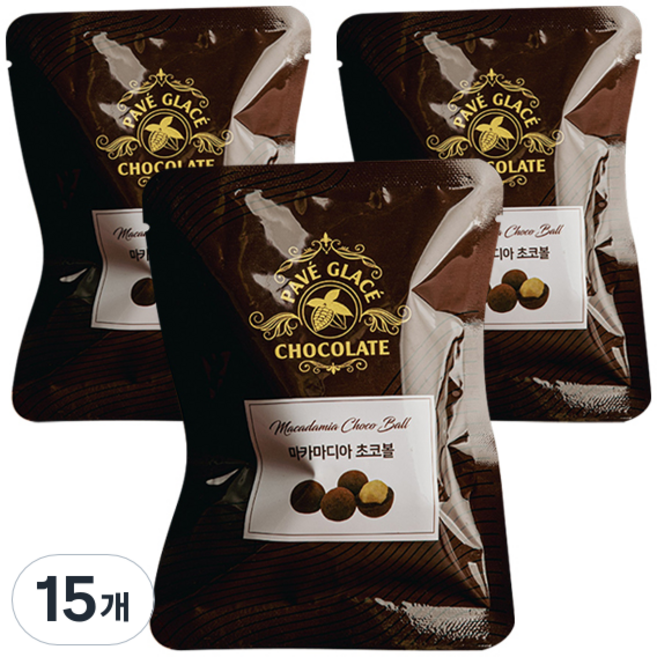 파베글라스 마카다미아 밀크 초코볼, 15개, 50g