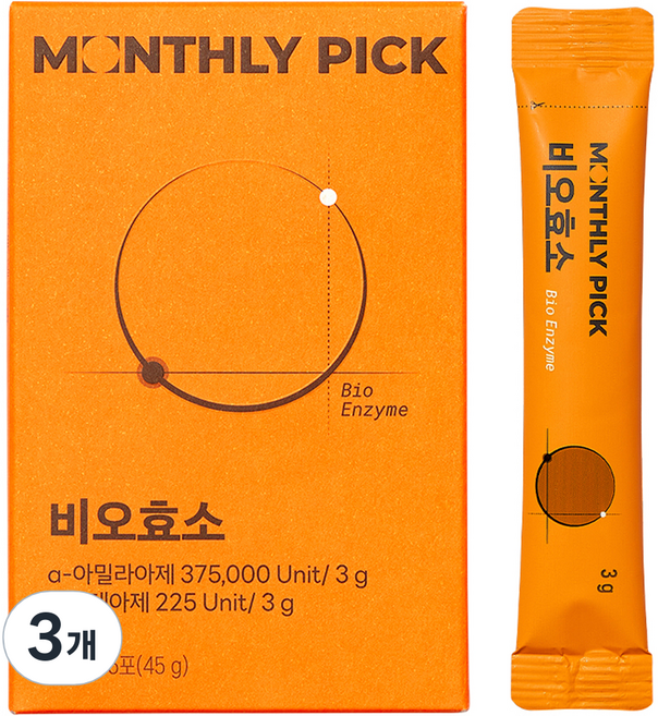 먼슬리픽 고소한 곡물 발효 비오효소, 3개, 15회분