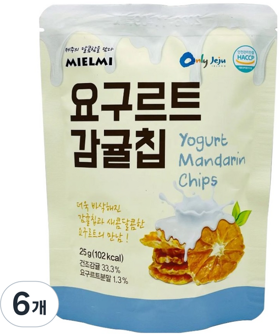 미엘미 요구르트 감귤칩, 6개, 25g