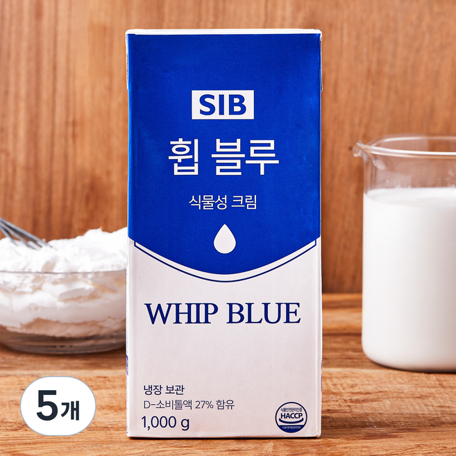 SIB선인 휩블루 식물성 크림, 1kg, 5개