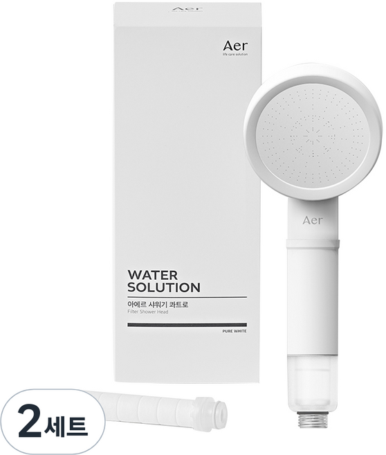 Aer Quattro 過濾蓮蓬頭 + 沉澱物濾芯 1個, 2個, 純淨白