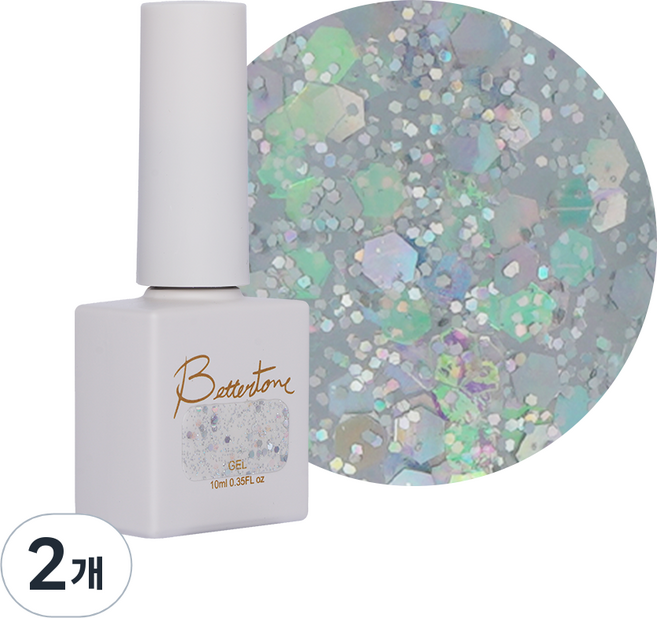 아이빛 베러톤 쥬시후레시 글리터 젤 네일, BJ-03 용과, 10ml, 2개