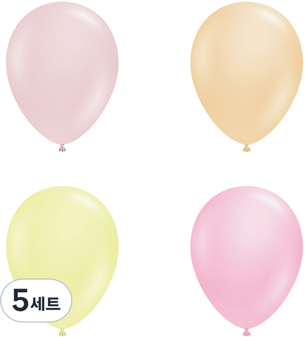 터프텍스 풍선 4종 x 10p 세트 13cm, 까메오, 블러쉬, 레몬에이드, 베이비핑크, 5세트