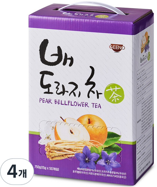 지노 배 도라지차, 15g, 50개입, 4개