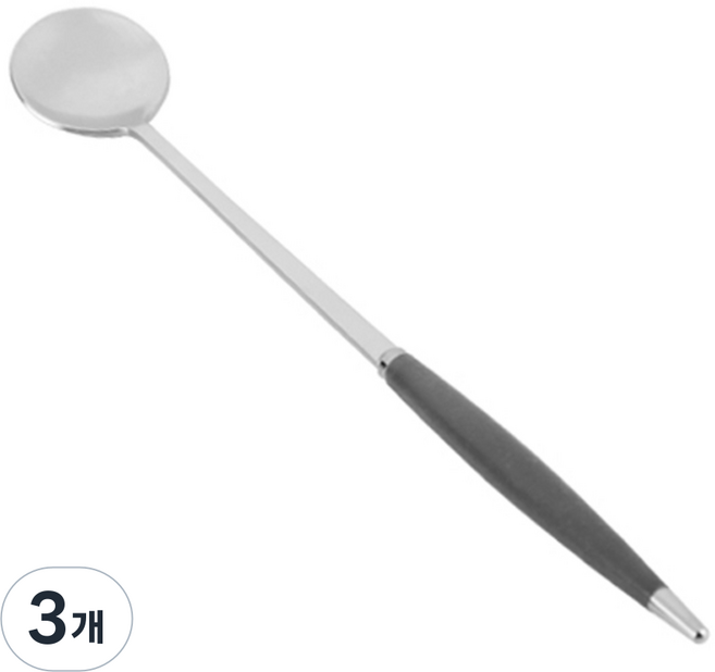 백산 국산 몽블랑 큐티 커트러리 롱스푼 LS 20cm, 그레이, 3개