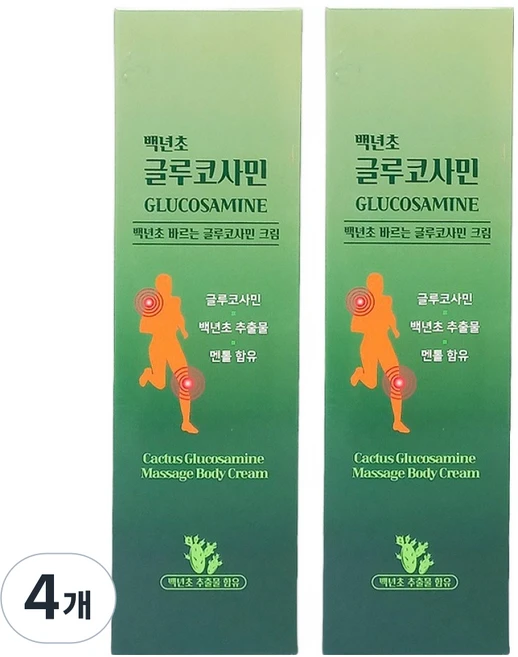 나담코스 백년초 바르는 글루코사민 Massage Body Cream 150ml, 4개 - 쿠팡