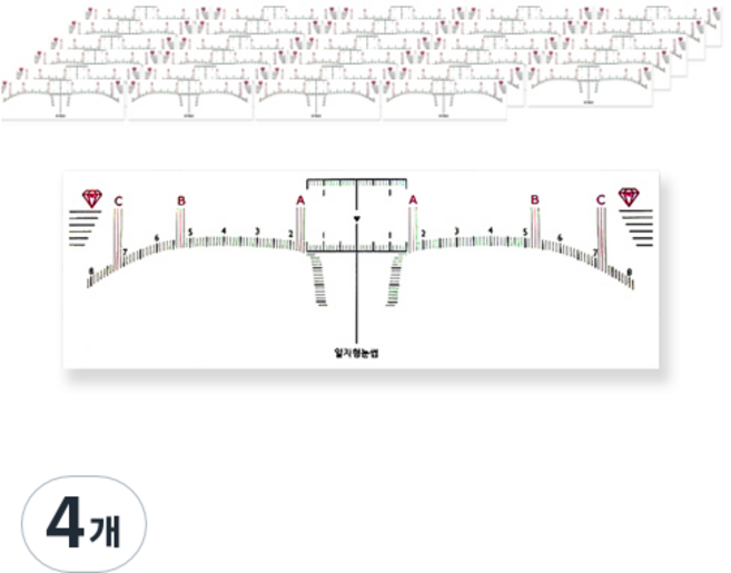 눈썹 디자인 스티커자 50p, 일자형, 4개