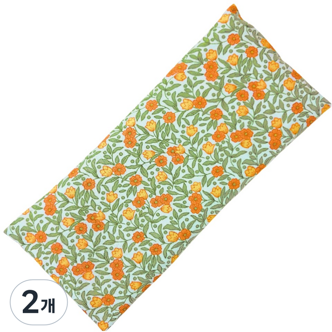 한눈알 팥 눈 찜질팩 오렌지꽃무늬, 2개
