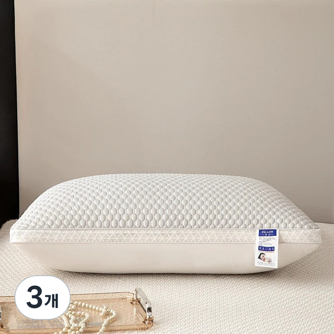 레인보우 고탄성 허니콤 기능성 베개 700g, 그레이, 3개