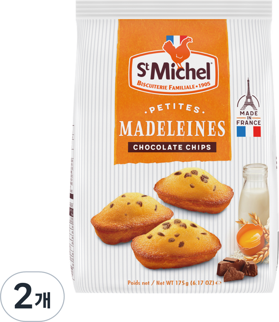 생미쉘 초코칩 마들렝, 2개, 175g