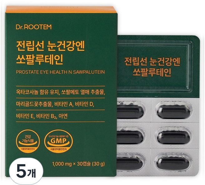 닥터루템 전립선 눈건강엔 쏘팔루테인, 30정, 5개
