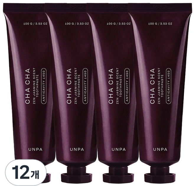 언파 차차 젠 1450 고불소 치약 자스민향, 100g, 12개