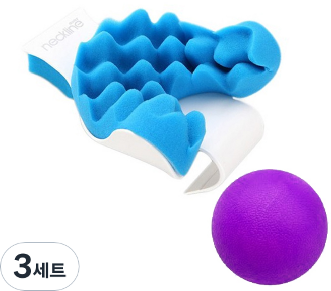 하이웰 닥터 네크라인 프리미엄 보조기 + 지압 싱글 마사지볼 랜덤 발송, 3세트