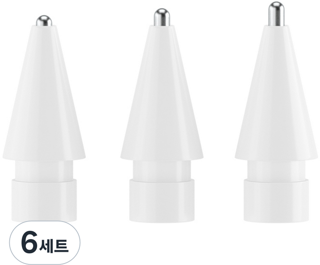 요이치 애플펜슬 반영구 교체용 펜촉 볼펜형 + 연필형 + 샤프형 세트, 화이트, 6세트