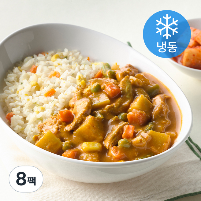 하림이닭 탄단지 다이어트 도시락 간장계란밥과 카레닭가슴살 (냉동), 230g, 8팩