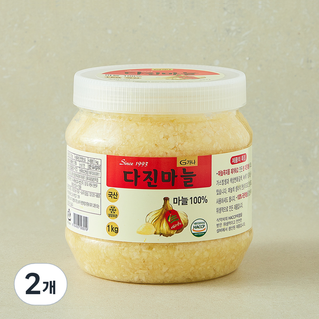 가나 다진마늘 PET, 1kg, 2개