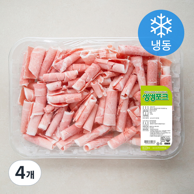 생생포크 대패 앞다리 불고기용 (냉동), 1kg, 4개