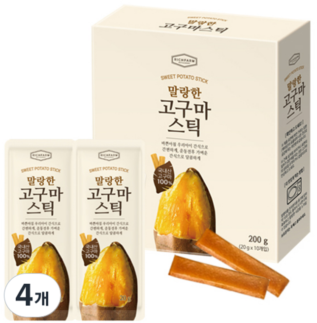 리치팜너트 말랑한 고구마스틱 10p, 200g, 4개