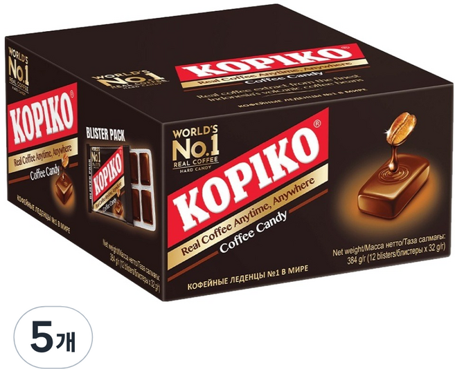 KOPIKO 咖啡糖隨身包, 384克, 5個