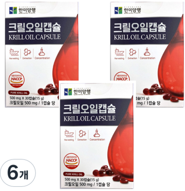 한미앙행 크릴오일 캡슐, 6개, 30정