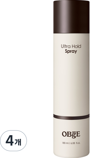 OBge 울트라 퍼퓸 홀드 헤어 스프레이, 4개, 180ml
