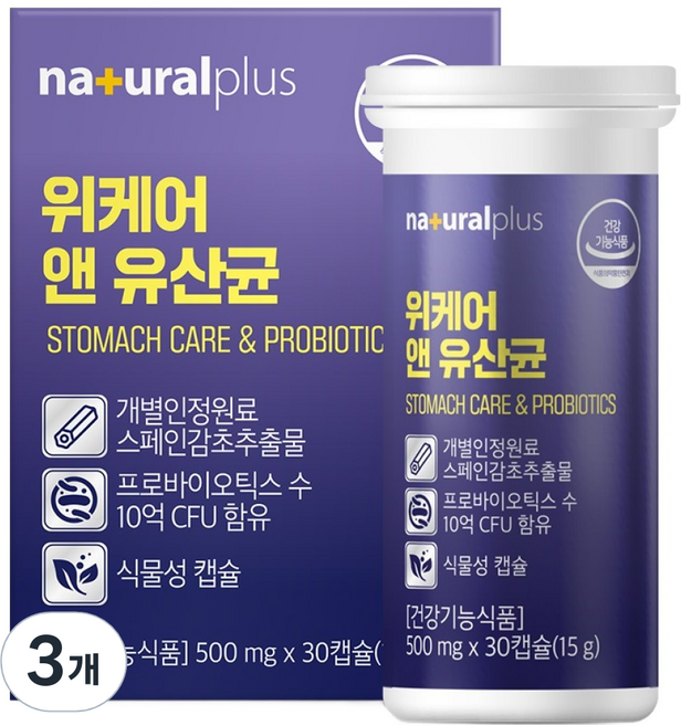 내츄럴플러스 위케어 앤 유산균 15g, 3개, 30정