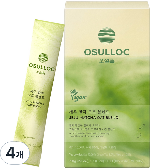 OSULLOC 濟州抹茶燕麥混合茶, 4個, 10入, 20g