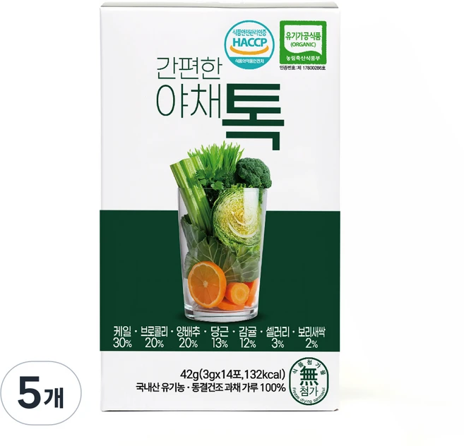 산마을 간편한 야채톡 14p, 42g, 5개 - 쿠팡