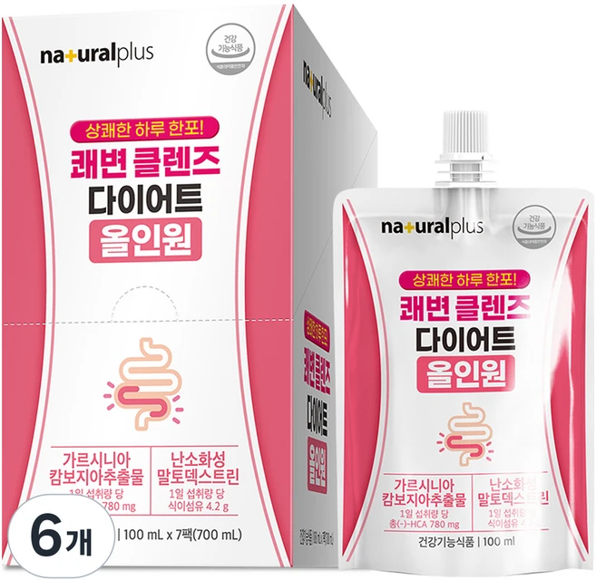 내츄럴플러스 쾌변 클렌즈 다이어트 올인원 7p, 700ml, 6개 - 쿠팡