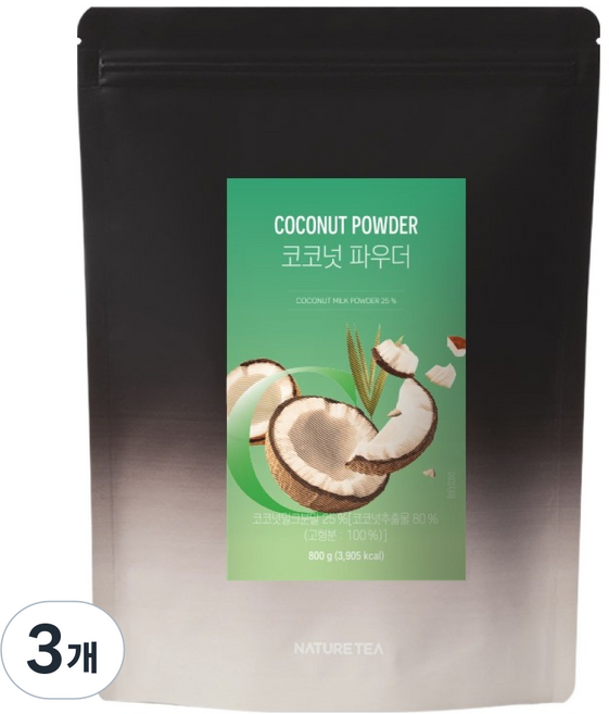 Nature Tea 椰子粉, 800g, 3個, 1入