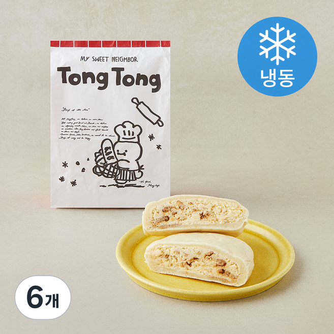 이웃집통통이 뉴욕치즈케이크 쫀득빵 (냉동), 180g, 6개, 1개입