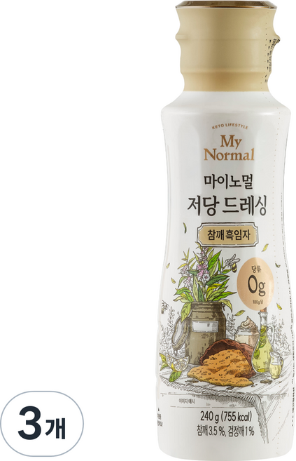 마이노멀 저당 드레싱 참깨흑임자, 240g, 3개