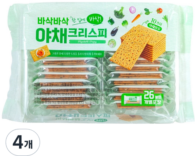 야채 크리스피 크래커, 288g, 4개