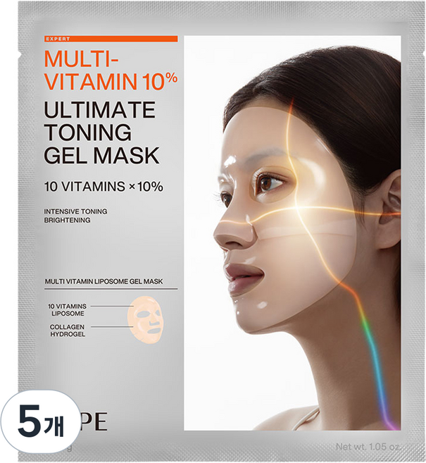 아이오페 멀티 비타민 10프로 얼티밋 토닝 겔 마스크 30g, 5개, 1개입