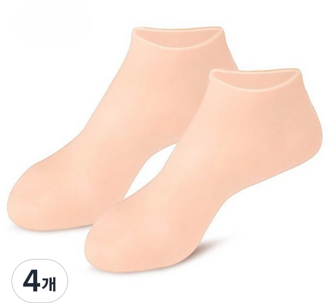 로이랑 발 보습 케어 실리콘 양말 스킨, 80g, 4개, 1개입